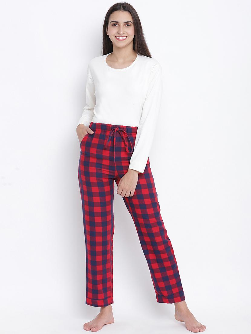 drawstring waist checkered pajama - 18048182 - Standard Image - 3