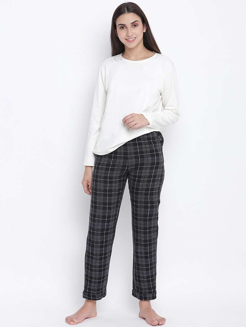 drawstring waist checkered pajama - 18048183 -  Standard Image - 3