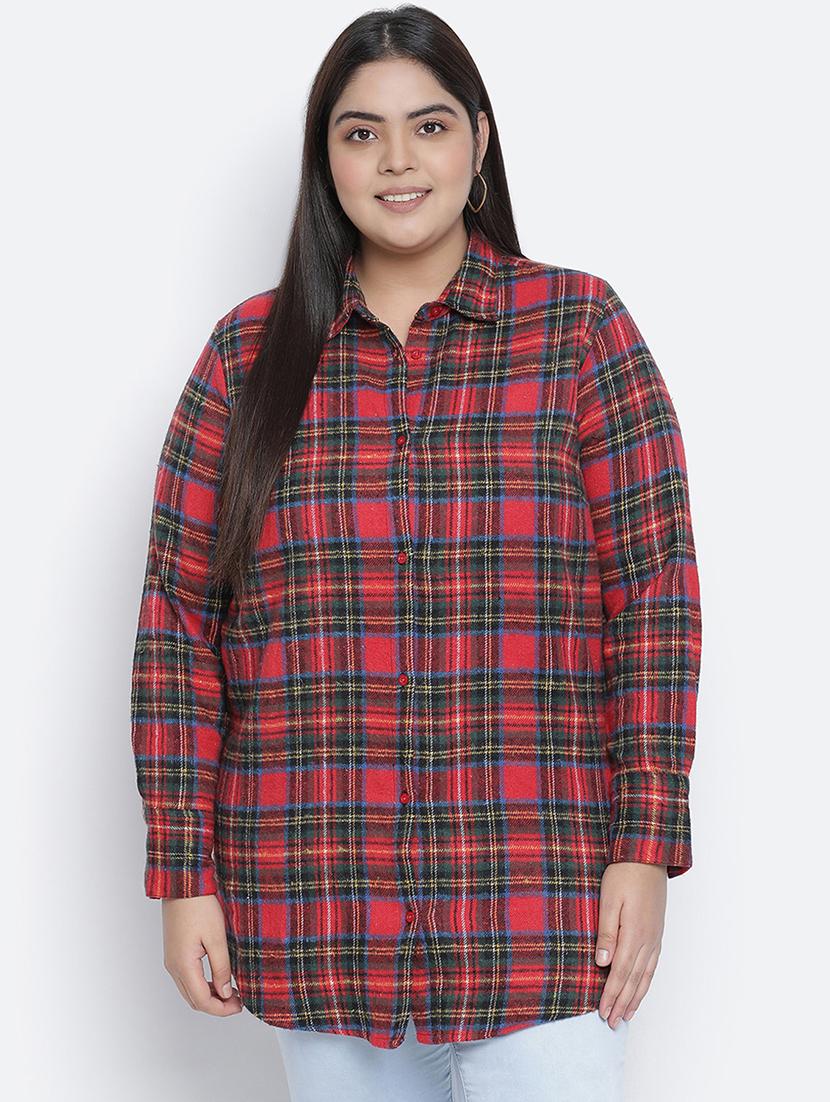 long sleeved checkered shirt - 18048192 - Zoom Image - 0