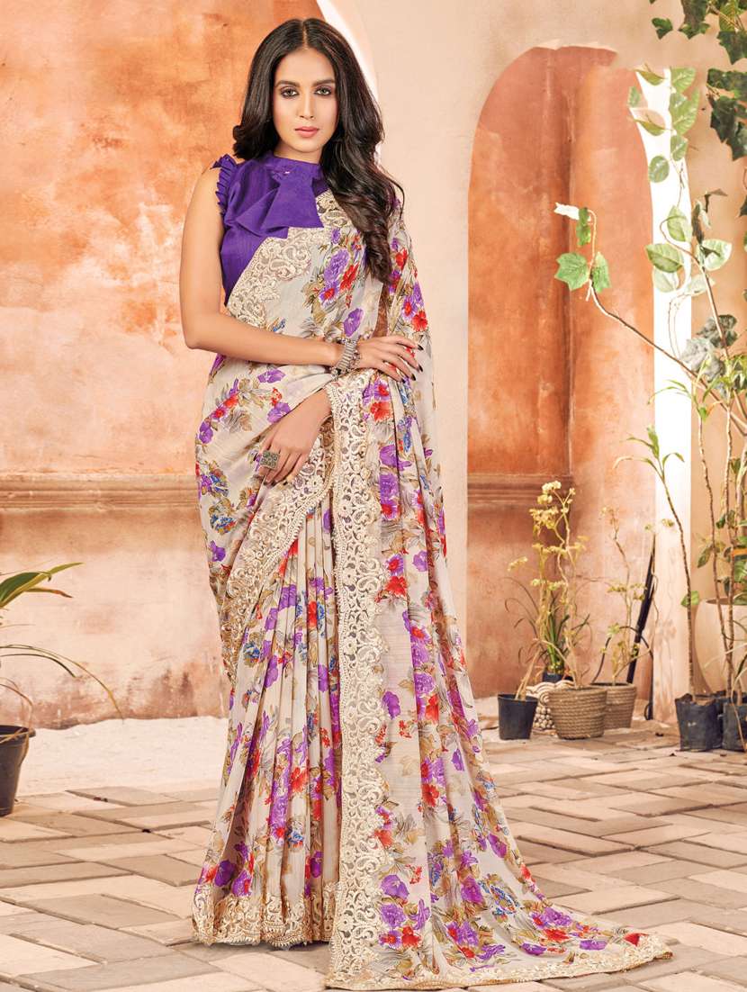 floral printed saree