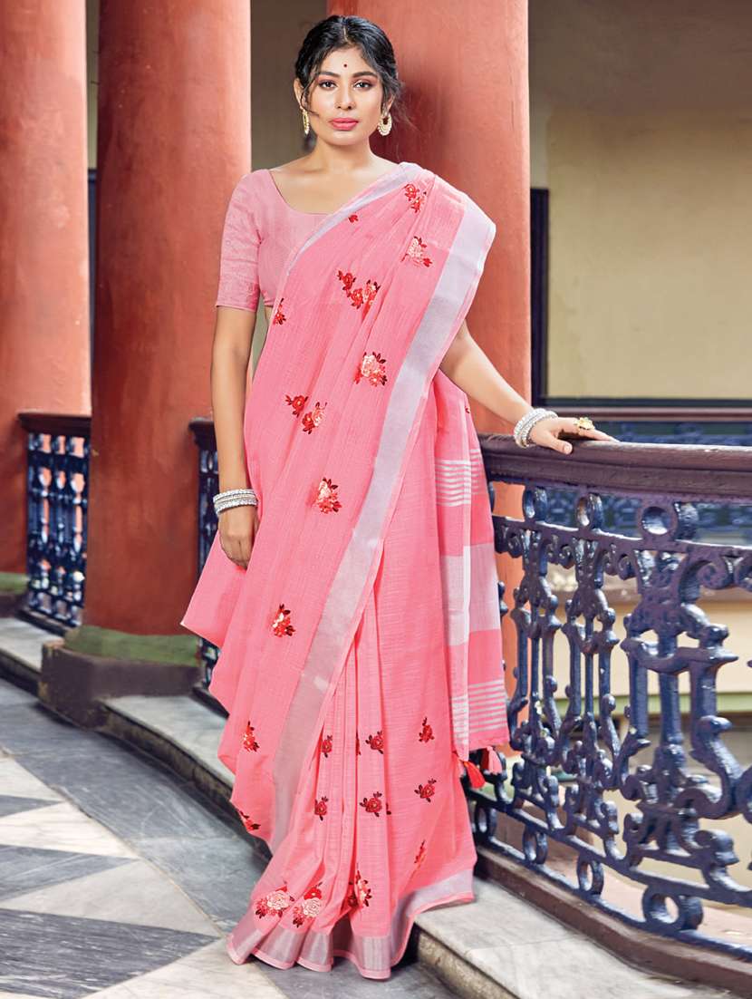 women's embroidered saree with blouse