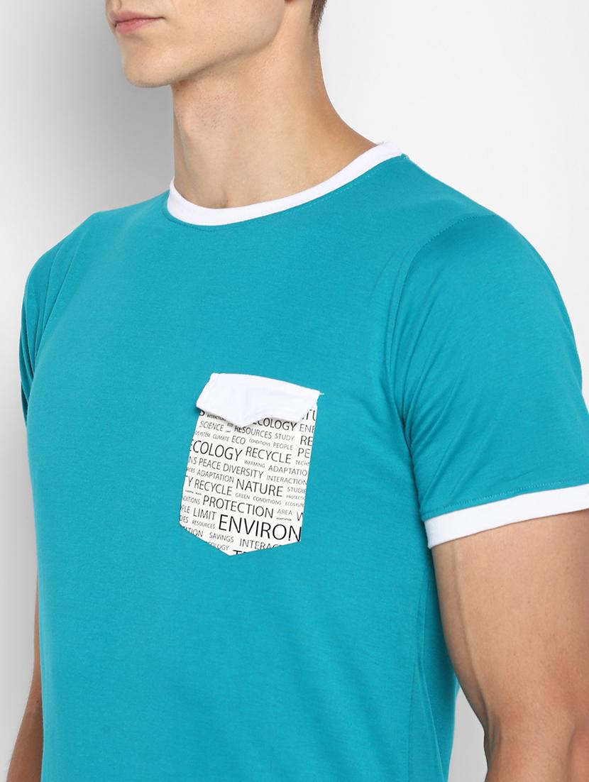 blue color block t-shirt - 18049810 - Standard Image - 3