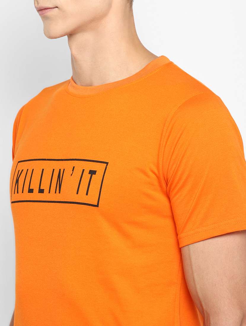 orange chest print t-shirt - 18049821 -  Standard Image - 3