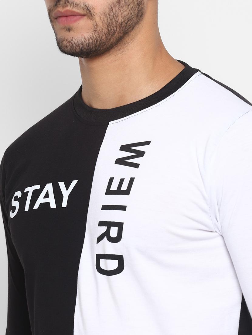 black color block t-shirt - 18049826 - Standard Image - 3