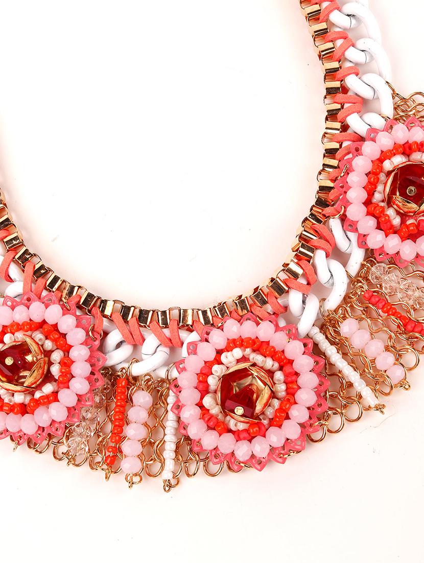 heavily beaded statement necklace - 18049986 - Standard Image - 3