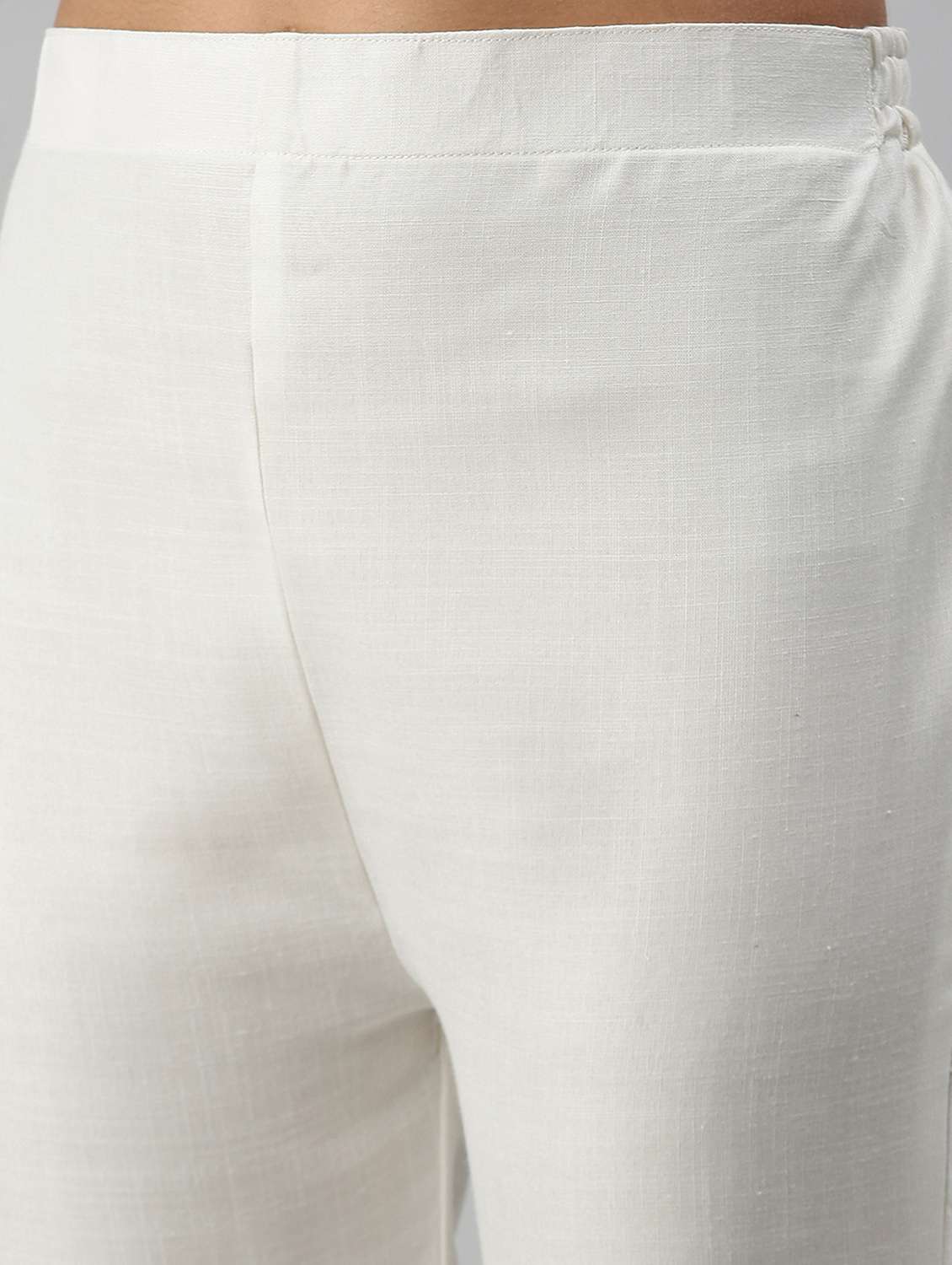 white cotton blend kurta pant  set - 18051532 -  Standard Image - 3