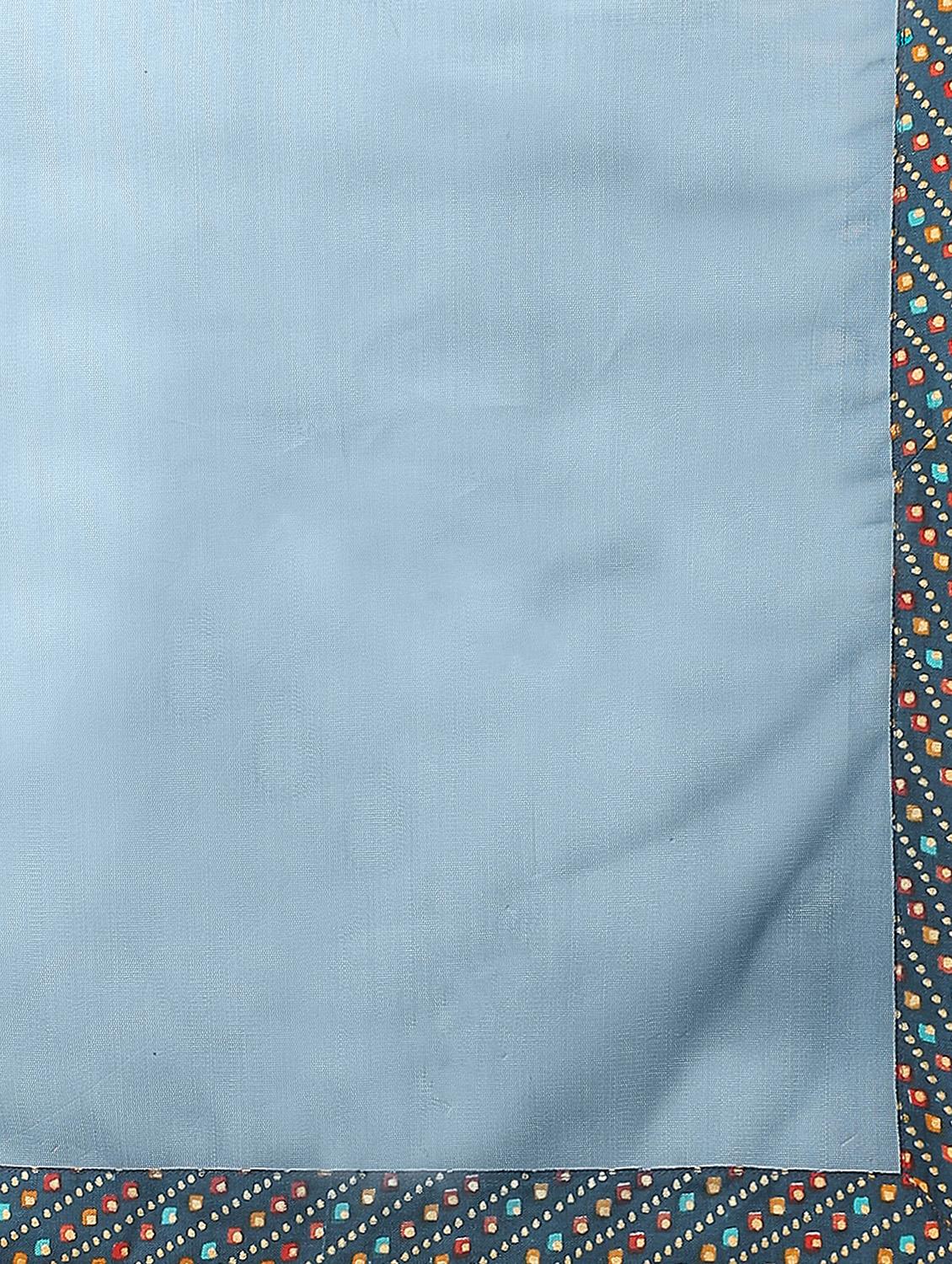 teal cotton blend kurta palazzo set - 18051619 - Standard Image - 5