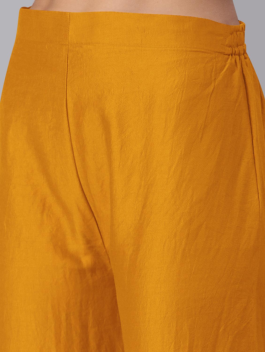 yellow chiffon kurta pant set - 18051634 - Standard Image - 3
