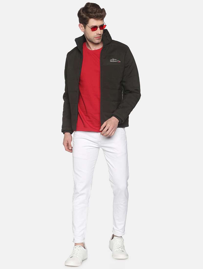 black solid quilted jacket - 18052413 - Standard Image - 3