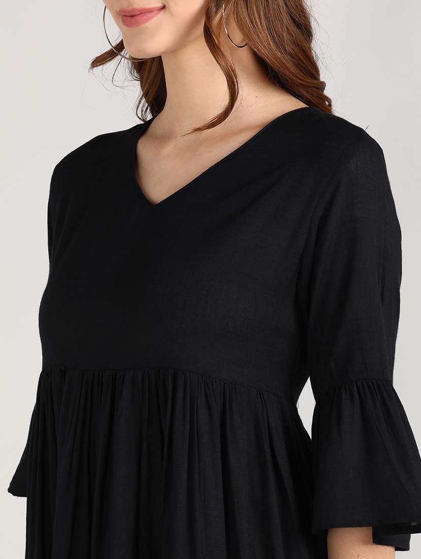 women's tiered dress solid dress - 18052431 - Standard Image - 3