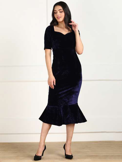women's ruffle solid dress - 18052435 - Standard Image - 0