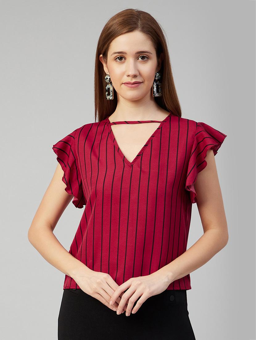 women's straight v neck top - 18052494 -  Zoom Image - 0