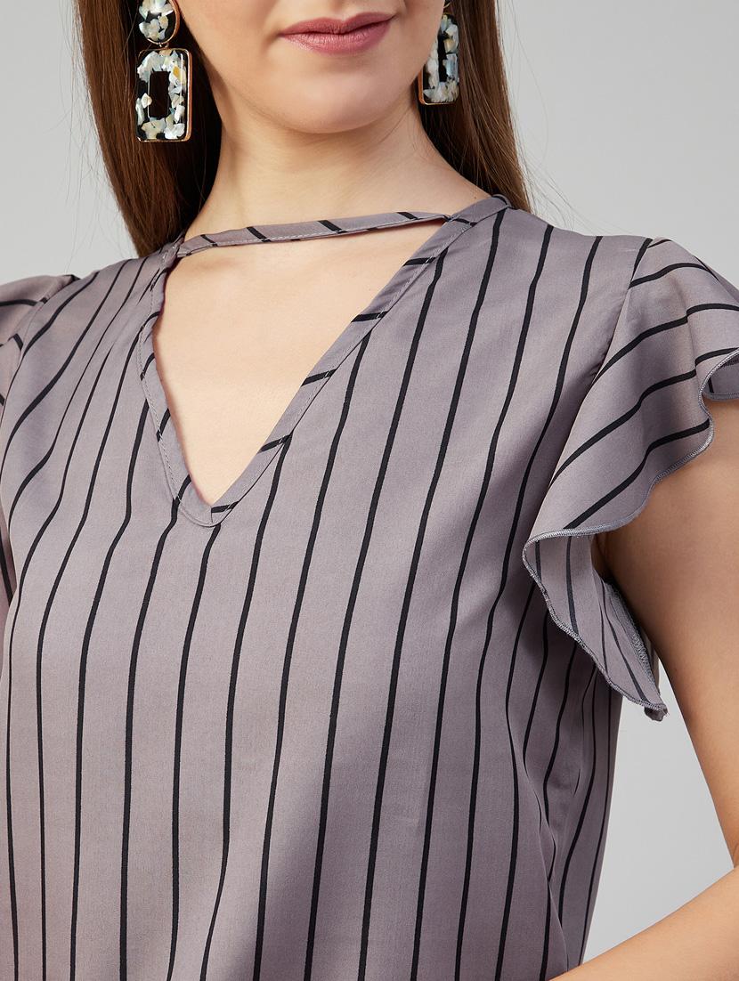 women's straight key hole neck top - 18052495 - Standard Image - 5