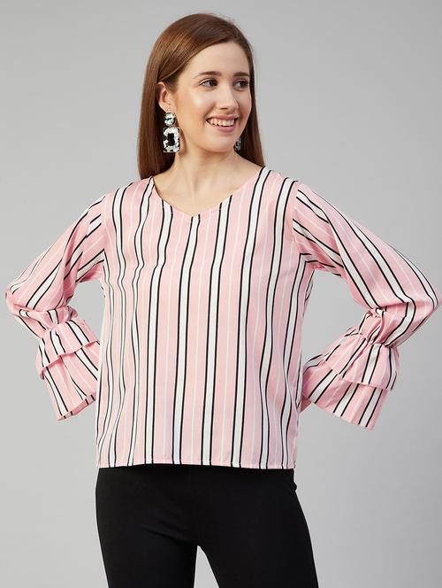 women's straight v neck top - 18052499 - Standard Image - 0