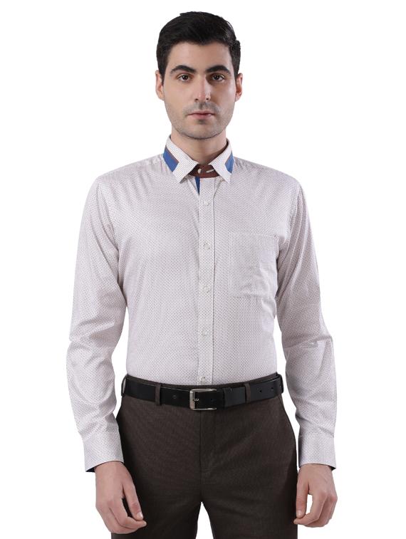 off white printed formal shirt - 18053282 - Zoom Image - 0