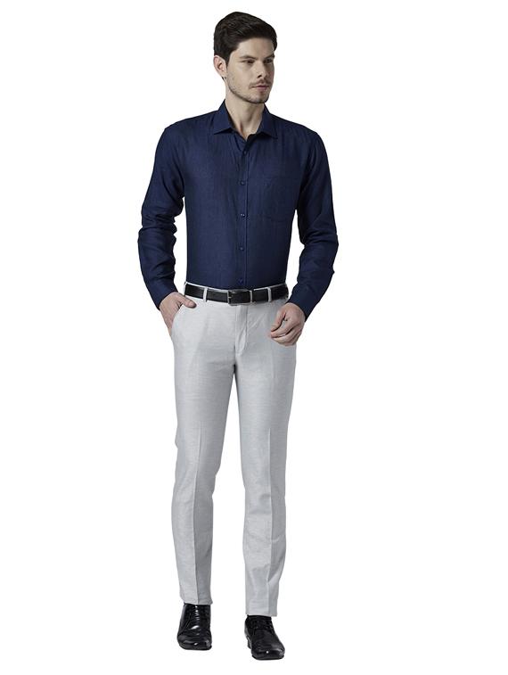dark blue solid formal shirt - 18053425 - Standard Image - 3