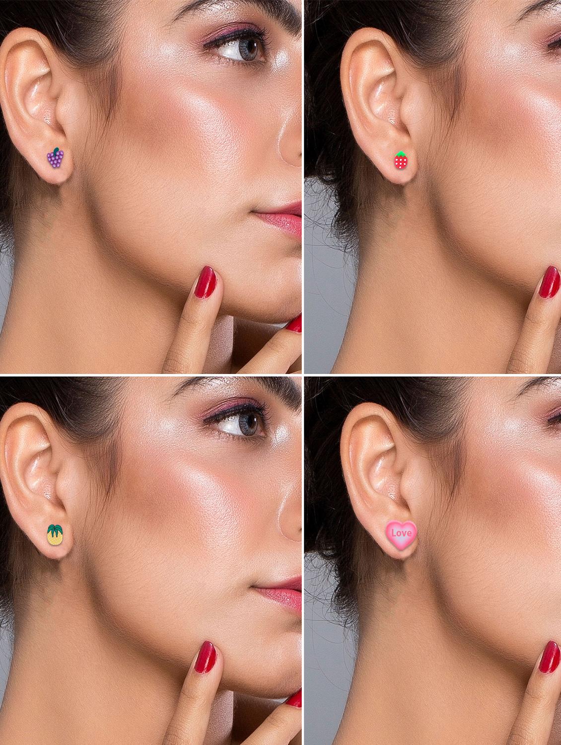 multi colored brass studs earring - 18053575 - Standard Image - 5