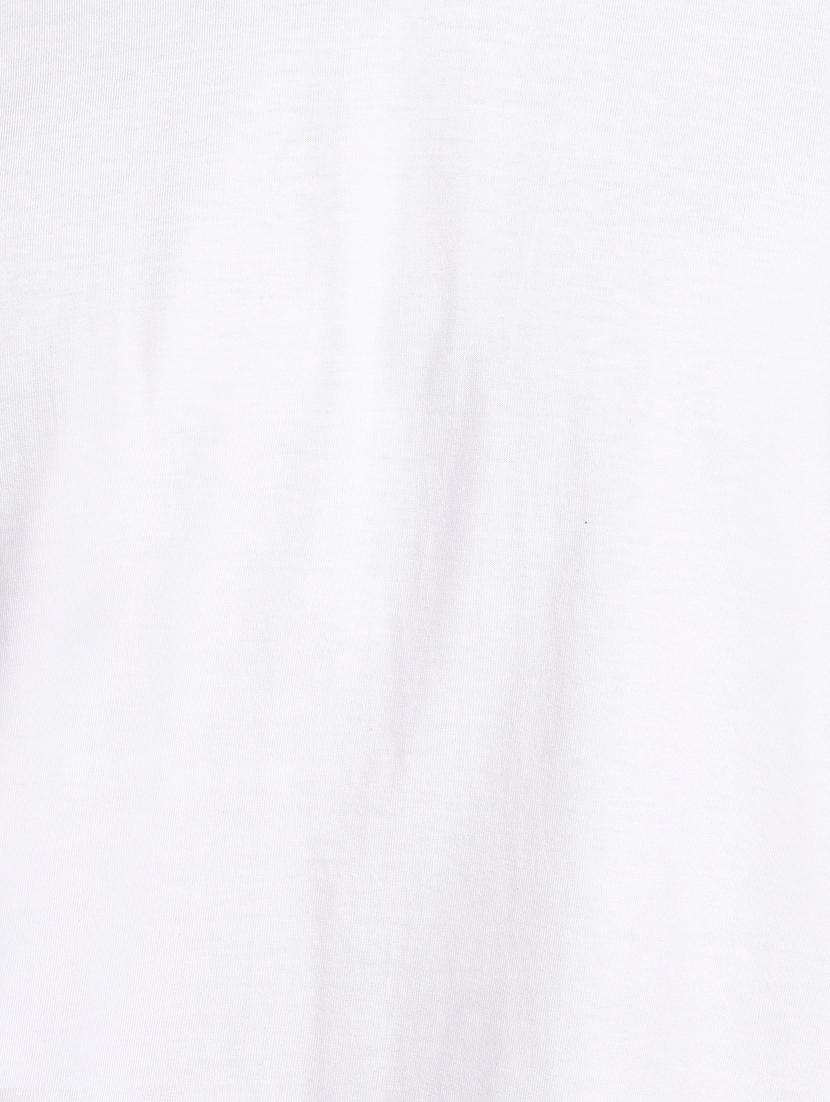 white v neck solid t-shirt - 18053716 - Standard Image - 5