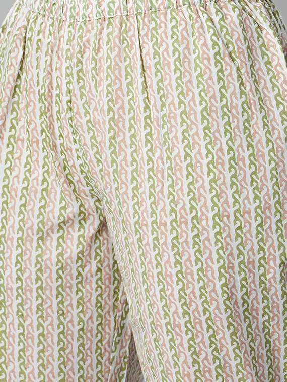 green cotton kurta pant  set - 18054210 -  Standard Image - 3