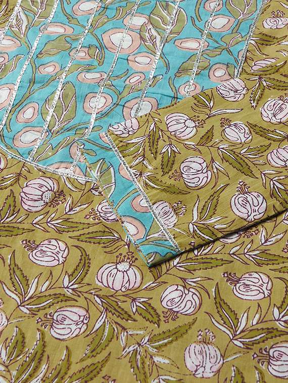 green cotton kurta pant  set - 18054210 -  Standard Image - 5