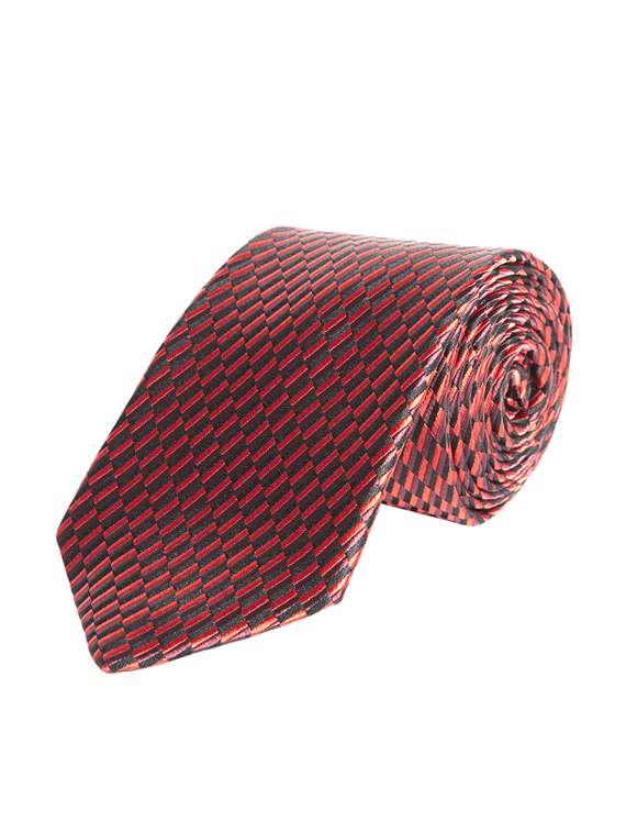 red silk blend tie