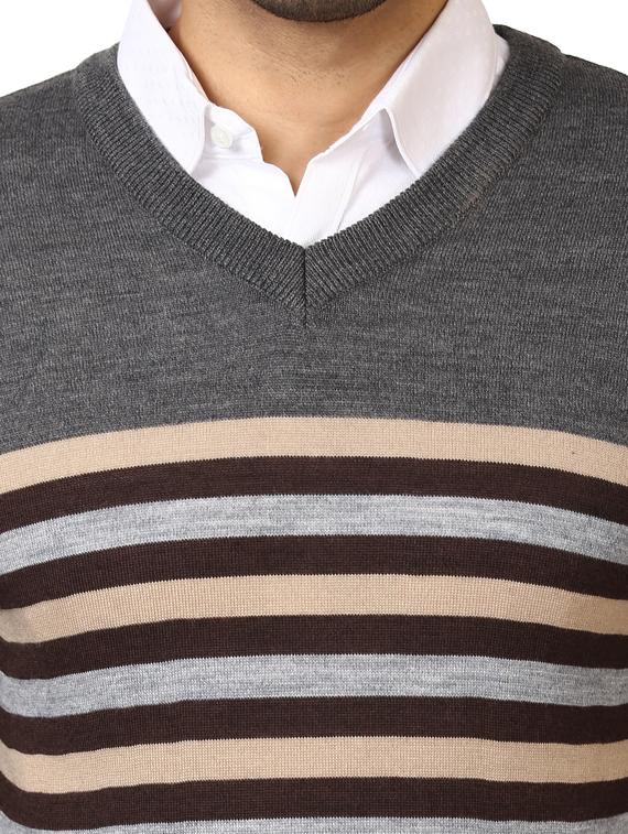 grey striped pullover - 18054550 - Standard Image - 5