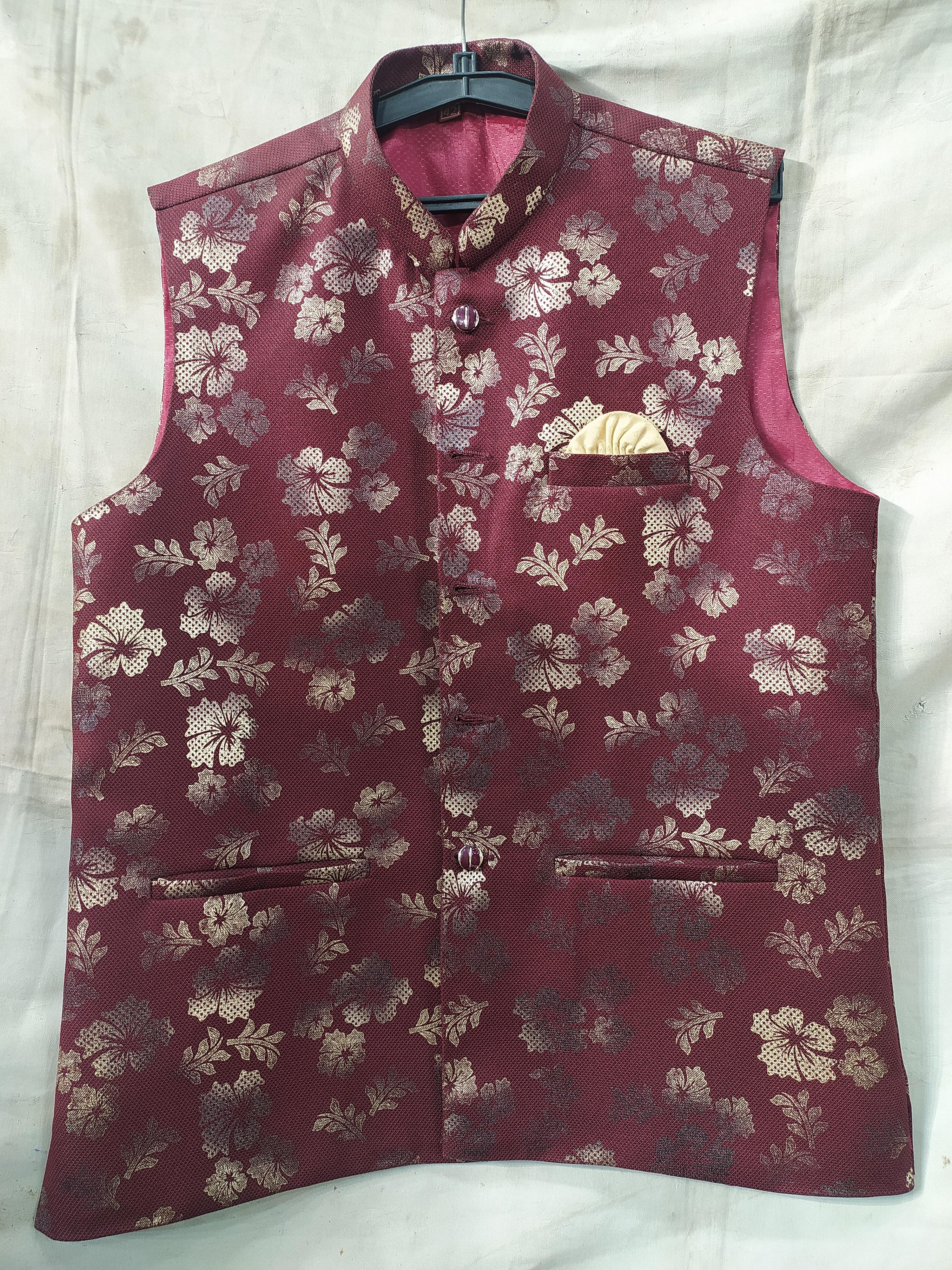 red nehru jecket - 18055143 - Zoom Image - 0