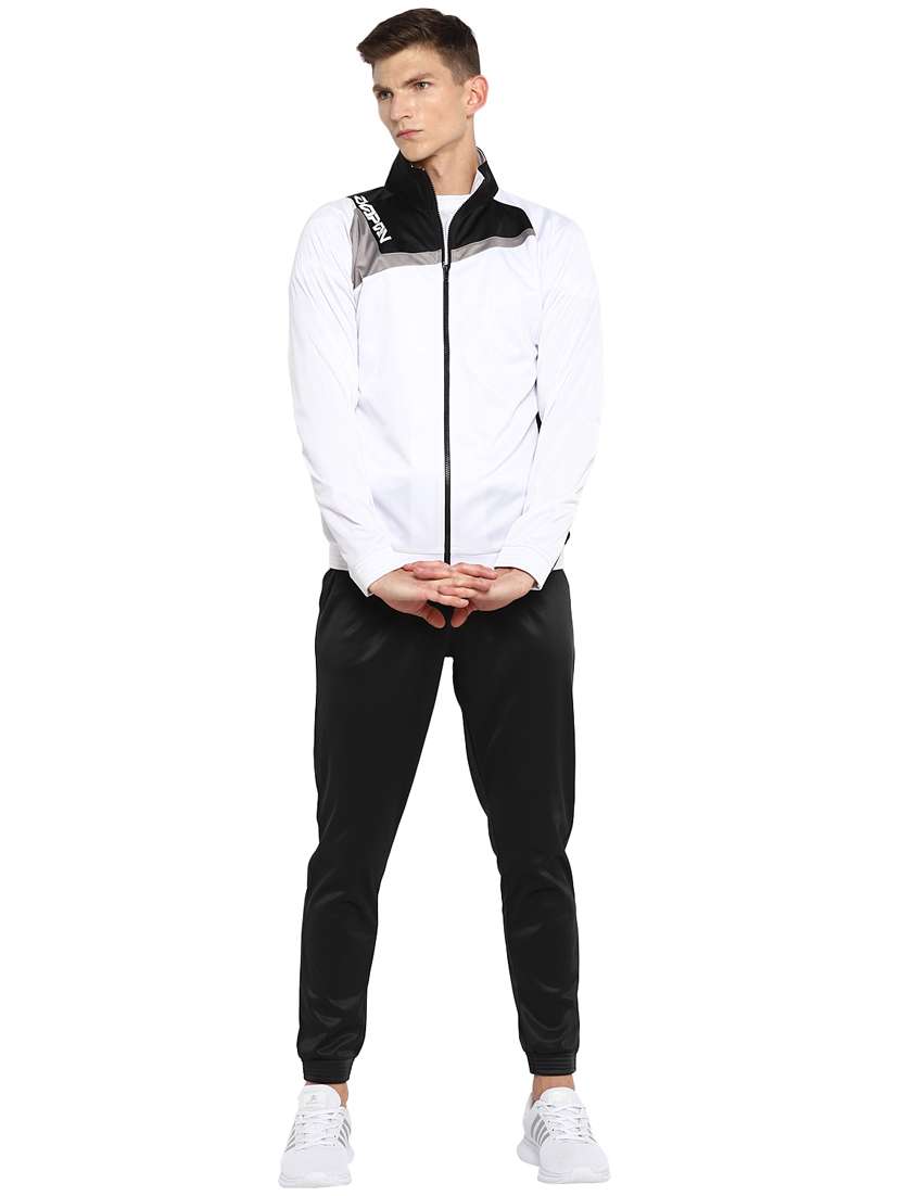 black color block track pant full length track suit