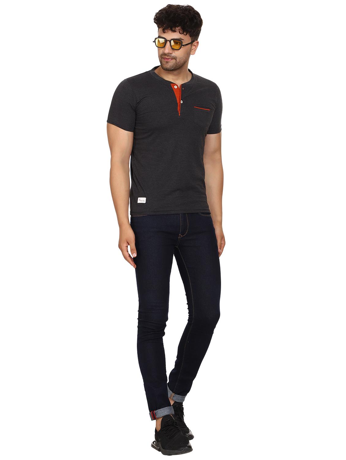 charcoal grey solid t-shirt - 18056621 - Standard Image - 3