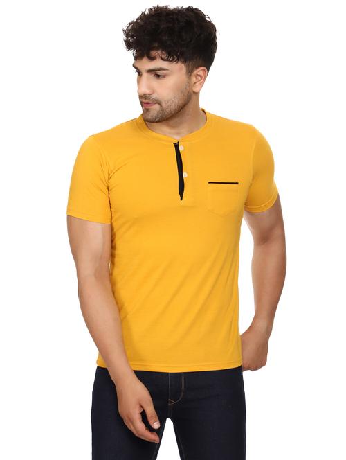 mustard solid t-shirt - 18056624 - Standard Image - 0