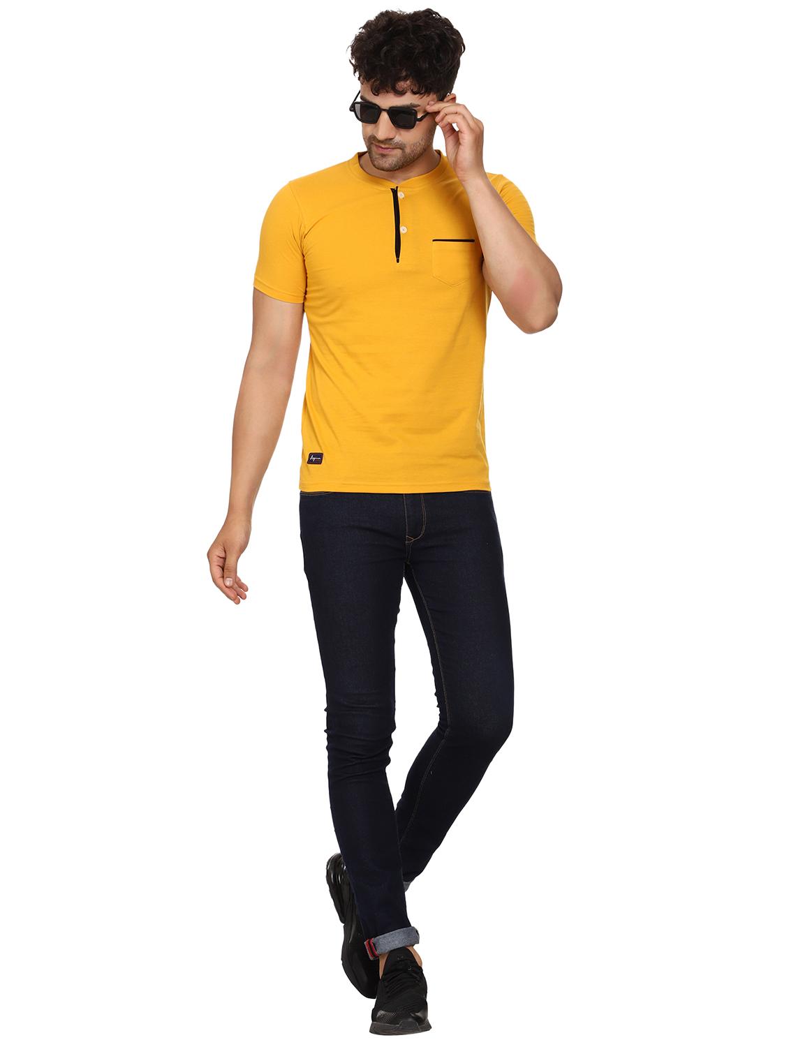 mustard solid t-shirt - 18056624 - Standard Image - 3