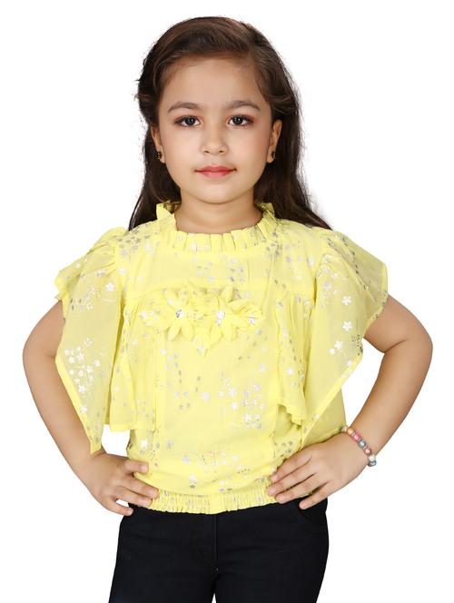 frill detail foil print top - 18057096 - Standard Image - 0