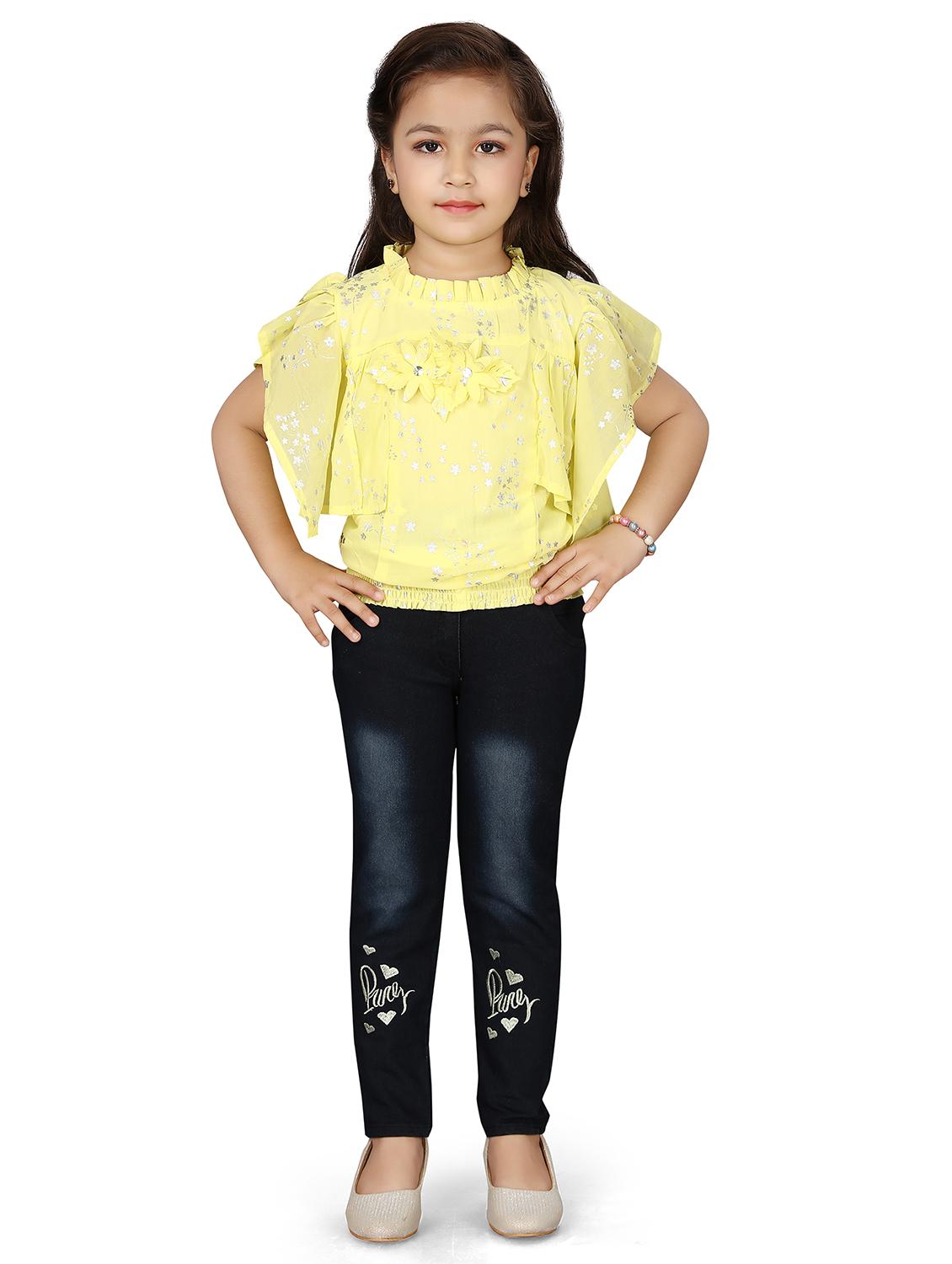 frill detail foil print top - 18057096 - Standard Image - 3