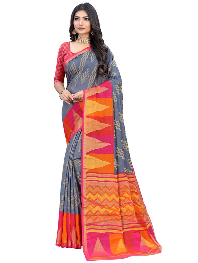 brasso work geometrical saree with blouse