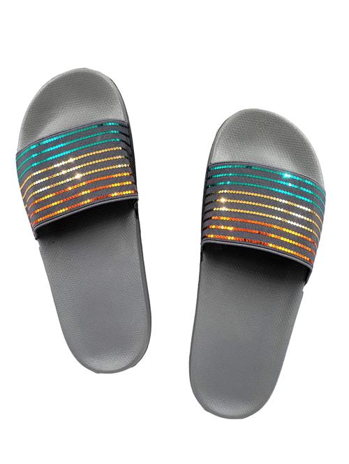 grey slip on flip flop - 18058309 -  Standard Image - 0