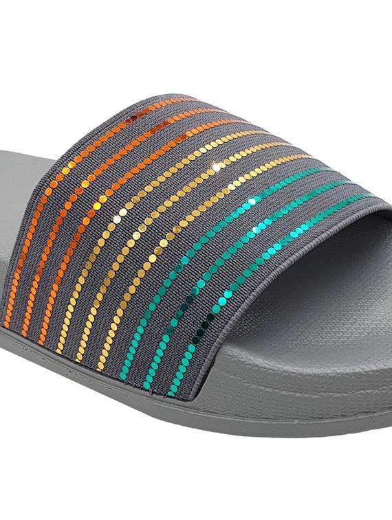 grey slip on flip flop - 18058309 - Standard Image - 3