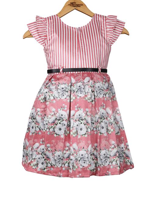 orange printed blend frock - 18058486 - Standard Image - 0