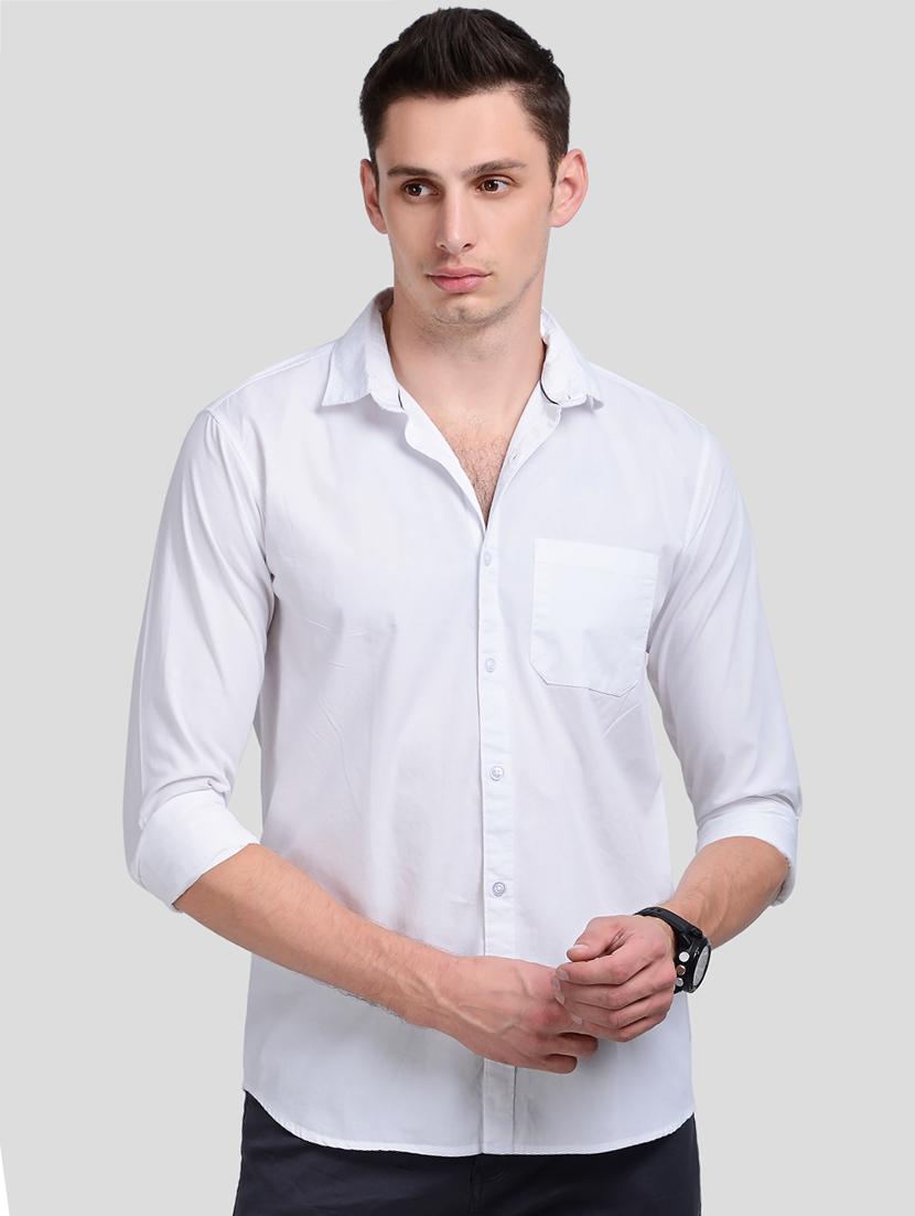 white solid casual shirt - 18058673 - Zoom Image - 0