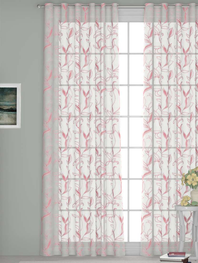 gm 7 feet floral grommet single sheer door curtain panel - 18058685 - Zoom Image - 0