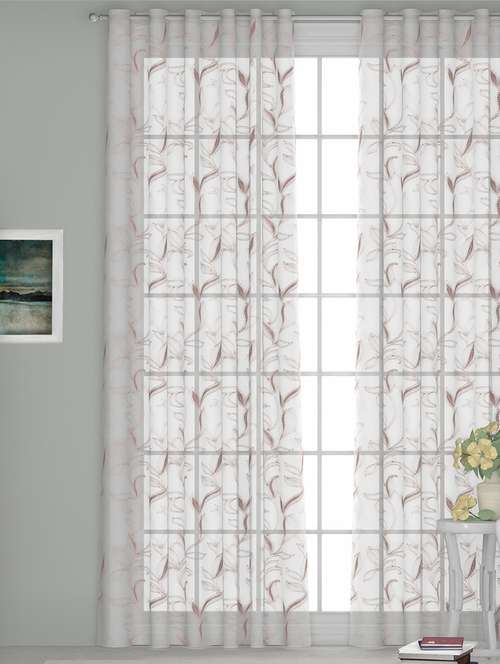 gm 7 feet floral grommet single sheer door curtain panel - 18058686 -  Standard Image - 0