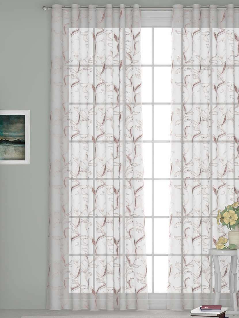 gm 7 feet floral grommet single sheer door curtain panel - 18058686 -  Zoom Image - 0
