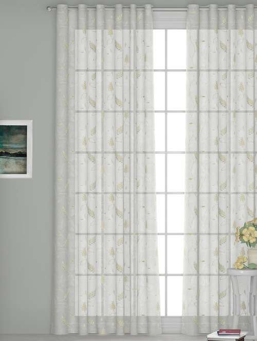 gm 7 feet floral grommet single sheer door curtain panel - 18058690 -  Standard Image - 0