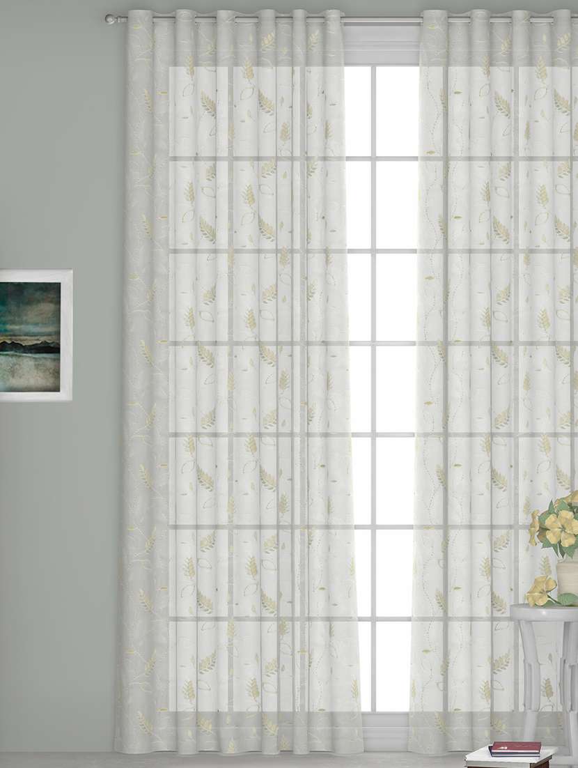 gm 7 feet floral grommet single sheer door curtain panel - 18058690 -  Zoom Image - 0