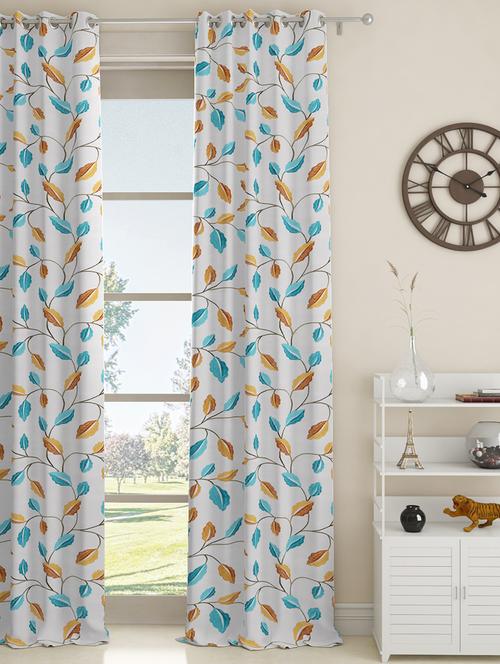 gm 7 feet floral grommet single regular door curtain panel - 18058697 - Standard Image - 0