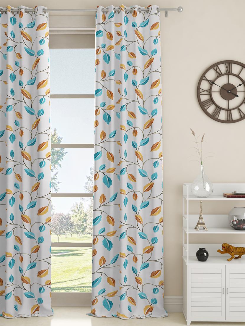 gm 7 feet floral grommet single regular door curtain panel - 18058697 -  Zoom Image - 0