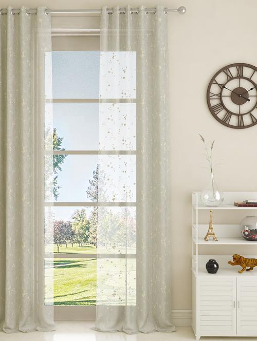 gm 7 feet floral grommet single sheer door curtain panel - 18058700 -  Standard Image - 0
