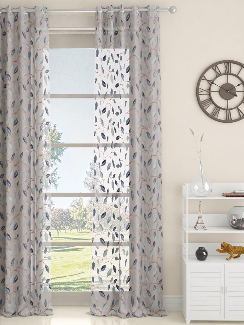 gm 7 feet floral grommet single sheer door curtain panel - 18058710 - Zoom Image - 0