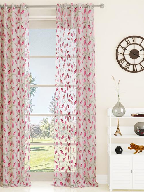 gm 7 feet floral grommet single sheer door curtain panel - 18058711 -  Standard Image - 0