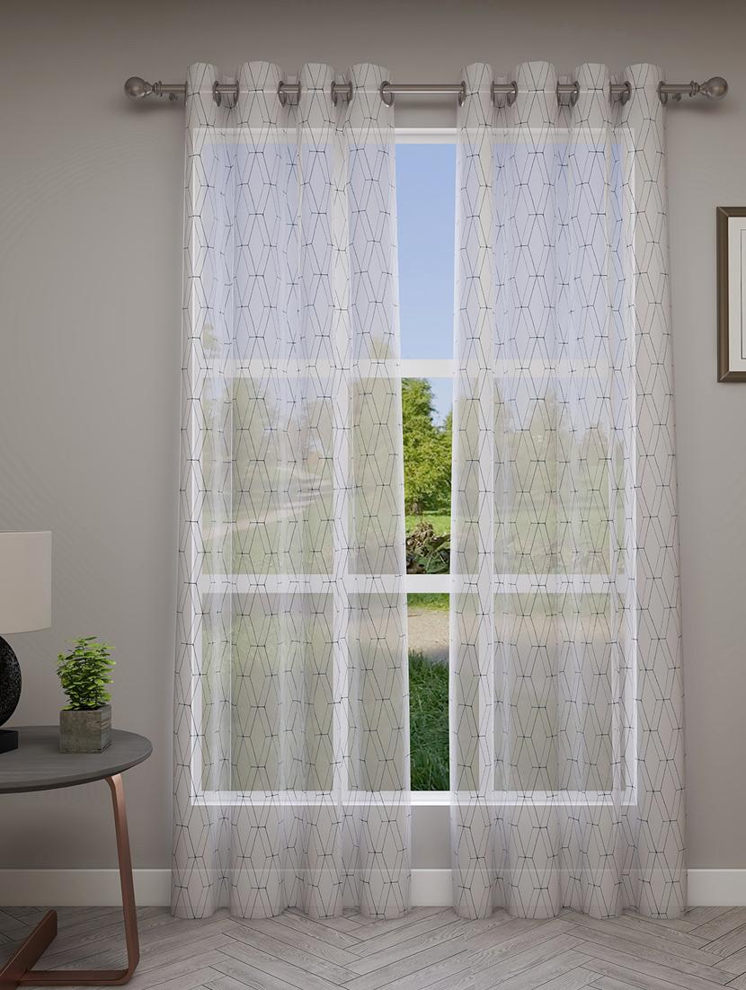 gm 7 feet geometric grommet sheer door curtain panel (set of 2) - 18058753 -  Zoom Image - 0