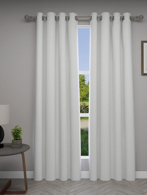 gm 7 feet abstract grommet semi-sheer door curtain panel (set of 2) - 18058760 - Standard Image - 0
